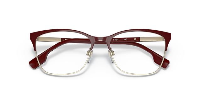 BE1362 Light Gold & Bordeaux MetalEyeglass Frames for Glasses Direct, Closed View