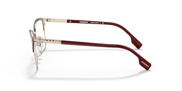 BE1362 Light Gold & Bordeaux MetalEyeglass Frames for Glasses Direct, Side View
