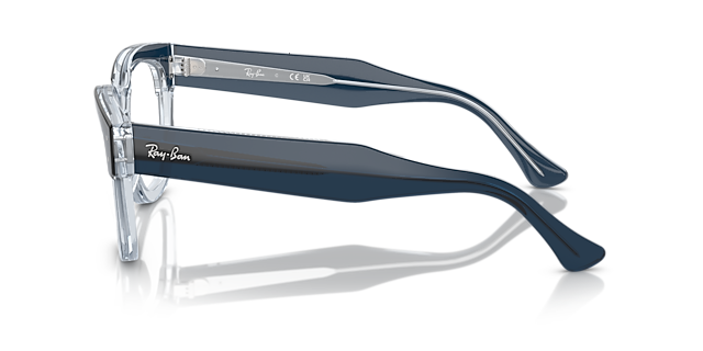 RB0298V Blue On Transparent Blue AcetateEyeglass Frames for Glasses Direct, Side View