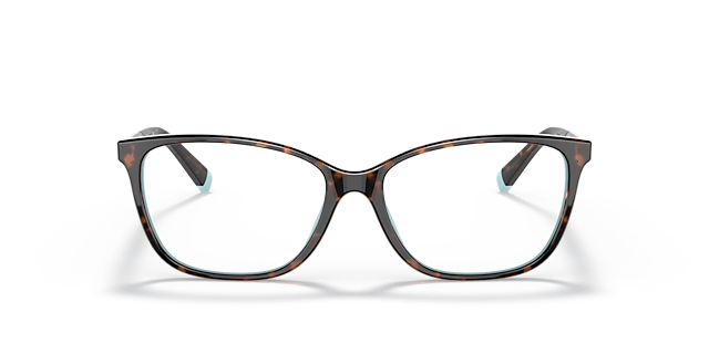 TF2215B Havana On Tiffany Blue AcetateEyeglass Frames for Glasses Direct, Front View