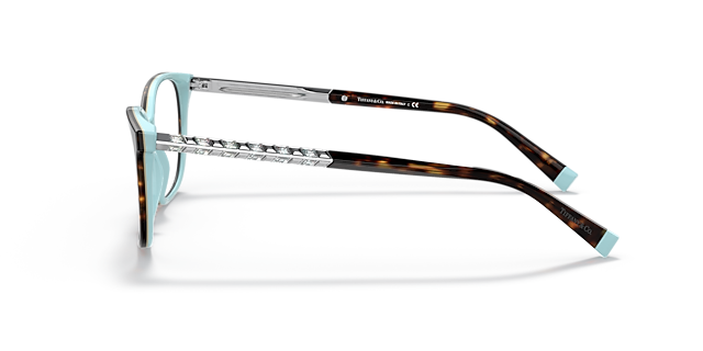 TF2215B Havana On Tiffany Blue AcetateEyeglass Frames for Glasses Direct, Side View