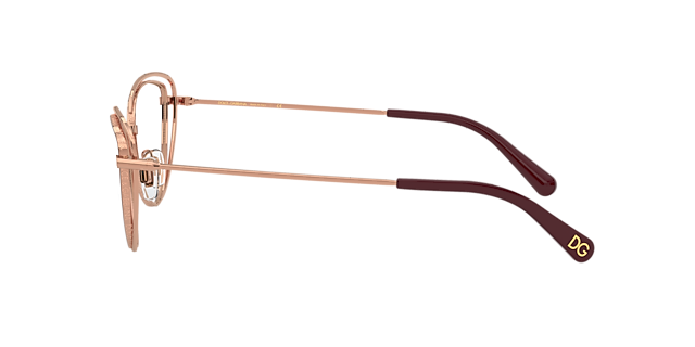 DG1326 Pink Gold & Bordeaux MetalEyeglass Frames for Glasses Direct, Side View