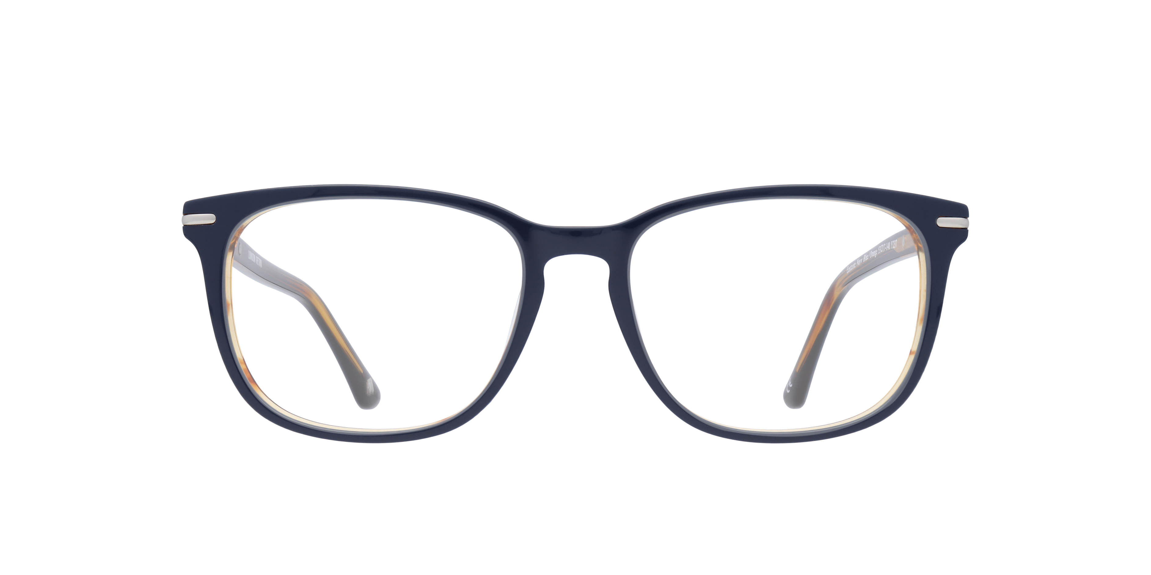 Eastcote Navy Blue & Orange AcetateEyeglass Frames for Glasses Direct, Front View