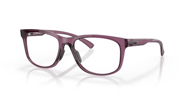 Leadline Transparent Indigo PlasticEyeglass Frames for Glasses Direct, Angle View