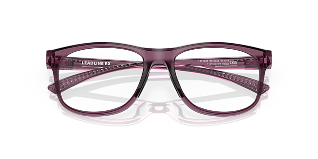 Leadline Transparent Indigo PlasticEyeglass Frames for Glasses Direct, Closed View