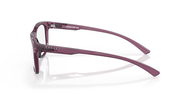 Leadline Transparent Indigo PlasticEyeglass Frames for Glasses Direct, Side View