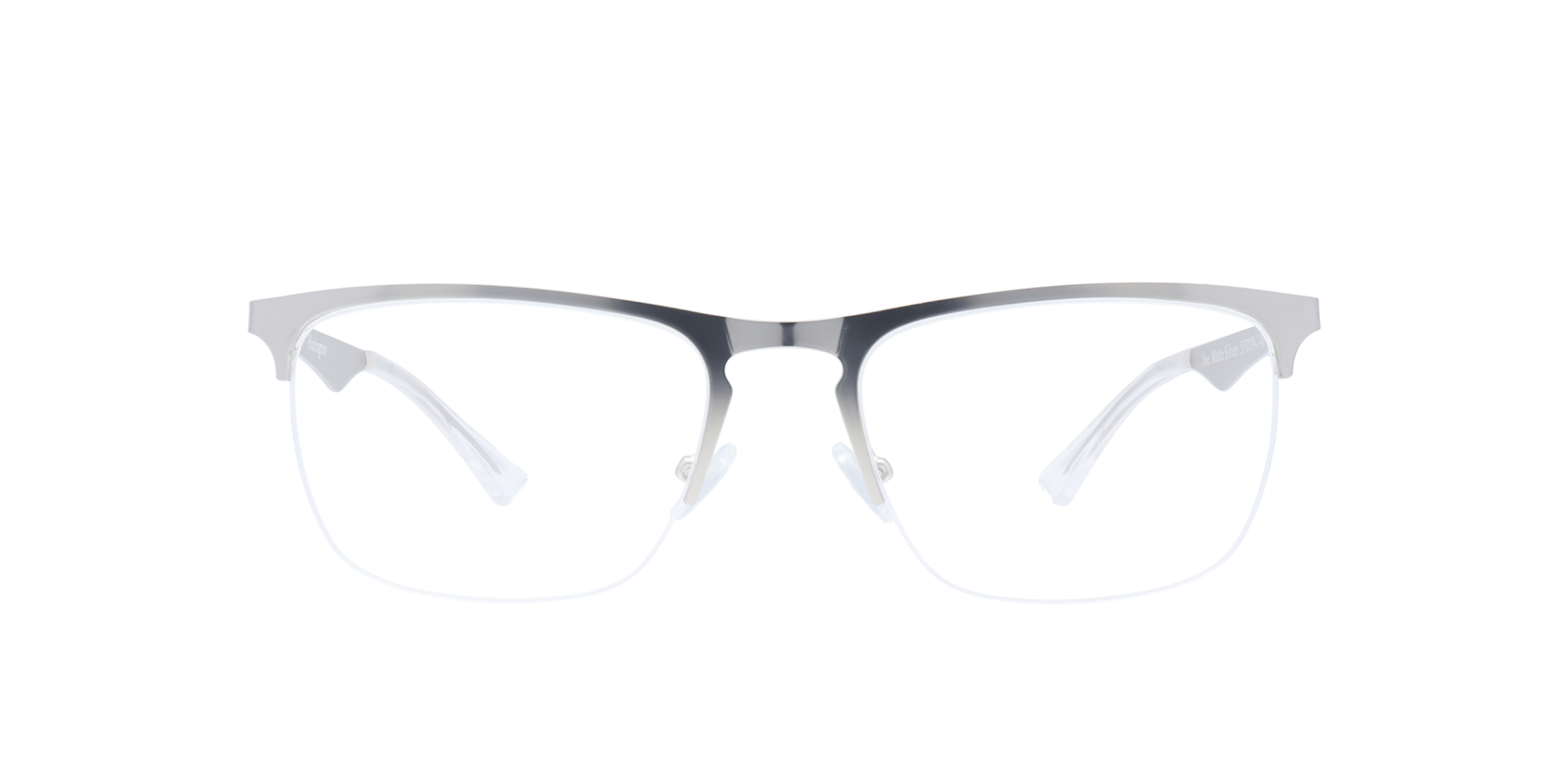 Men's Titanium Rimless Eyeglasses – Rectangular Matte Silver Folding Glasses