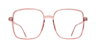 Hannah Crystal Pink PlasticEyeglass Frames for Glasses Direct, Front View