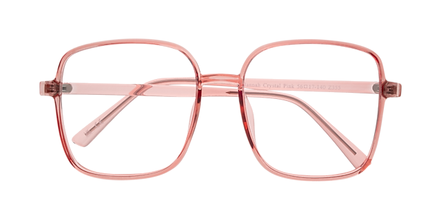 Hannah Crystal Pink PlasticEyeglass Frames for Glasses Direct, Closed View