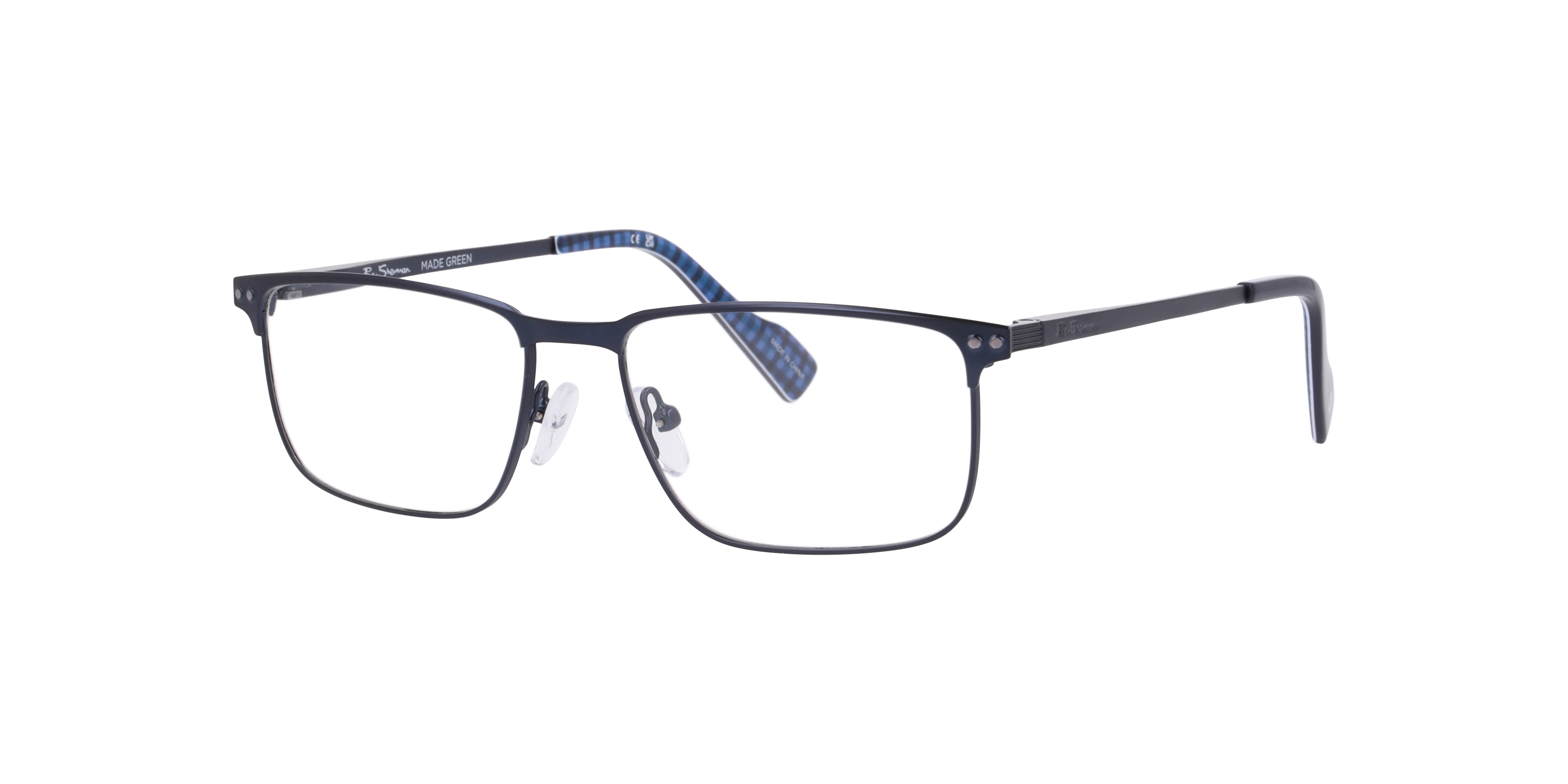 Bscornhill Blue MetalEyeglass Frames for Glasses Direct, Angle View