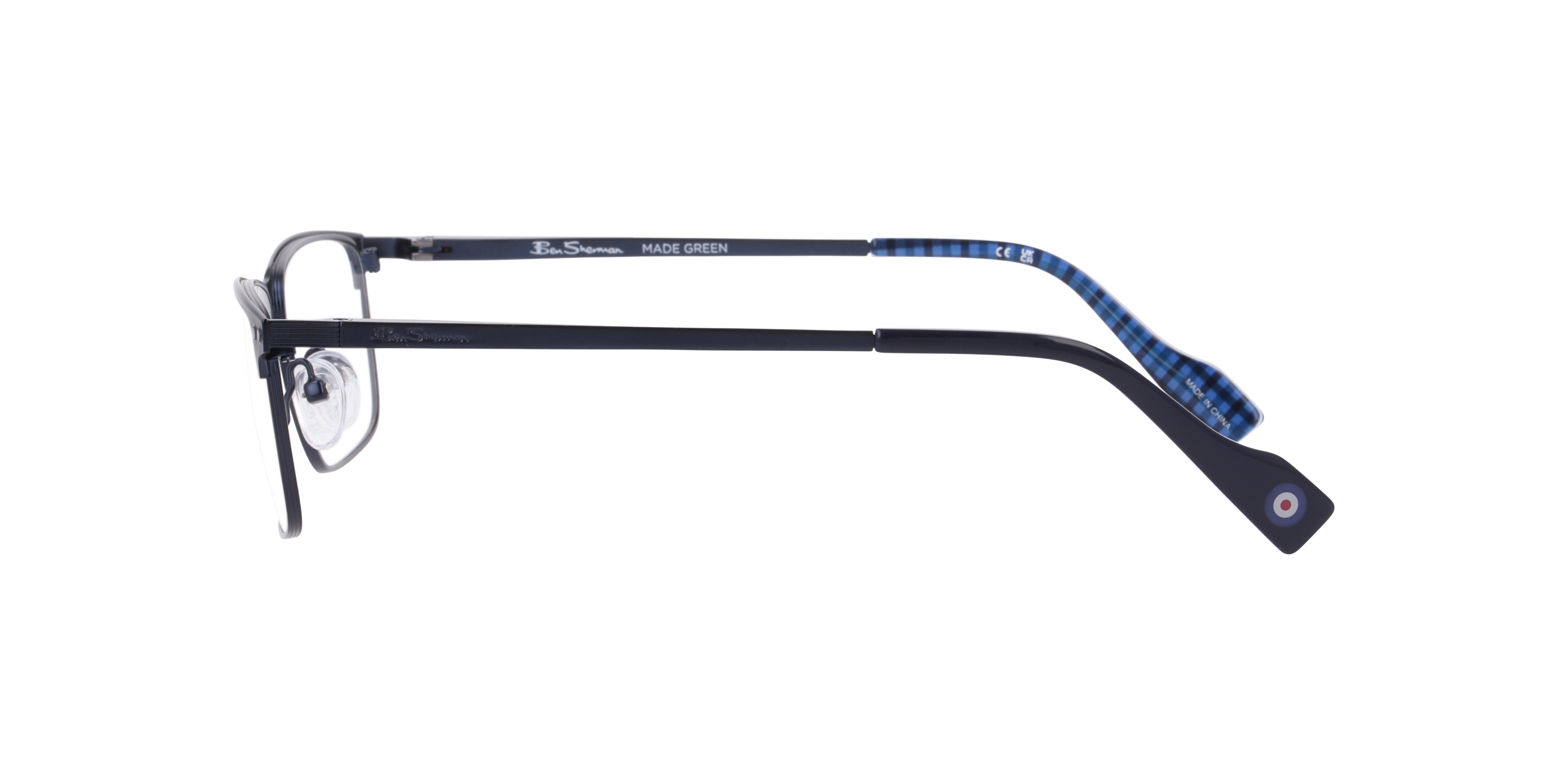 Bscornhill Blue MetalEyeglass Frames for Glasses Direct, Side View