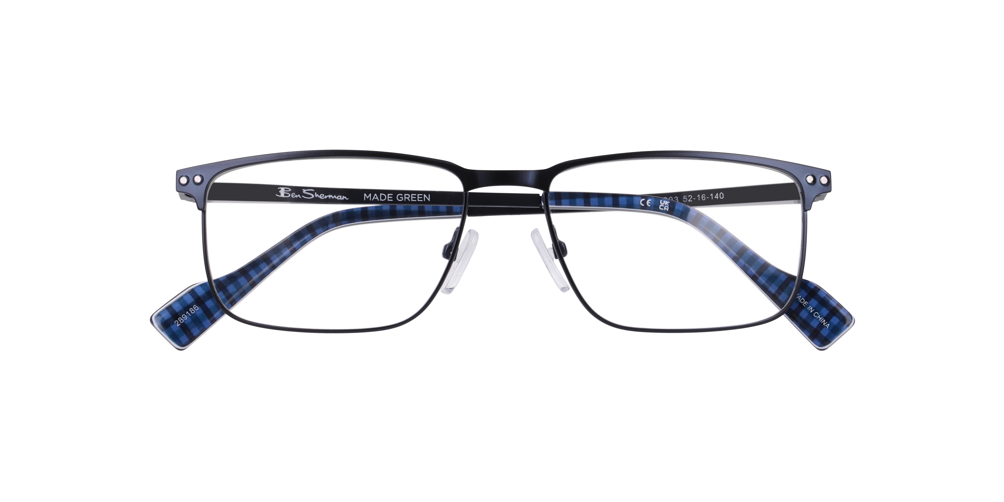 Bscornhill Blue MetalEyeglass Frames for Glasses Direct, Closed View