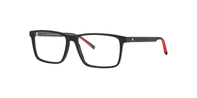 TH 2198 Black Red AcetateEyeglass Frames for Glasses Direct, Angle View