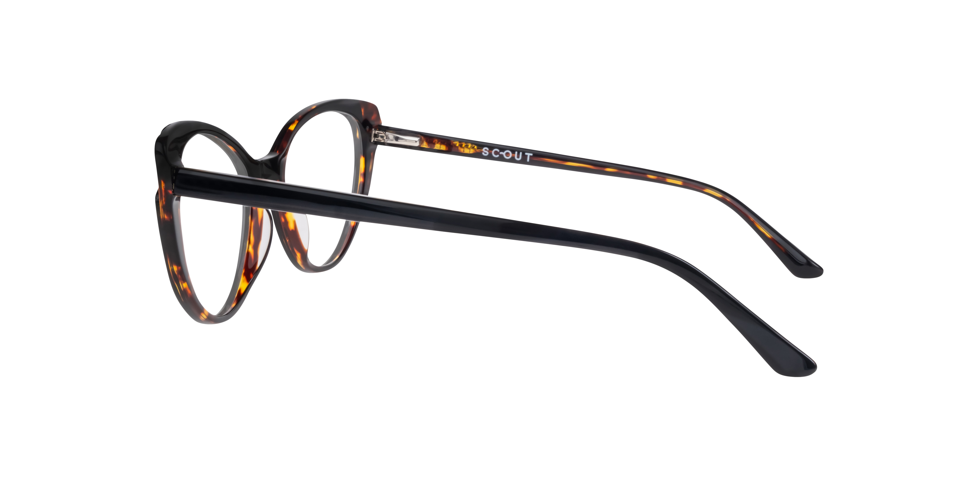 Hayley Bi Layer Black & Havana AcetateEyeglass Frames for Glasses Direct, Side View