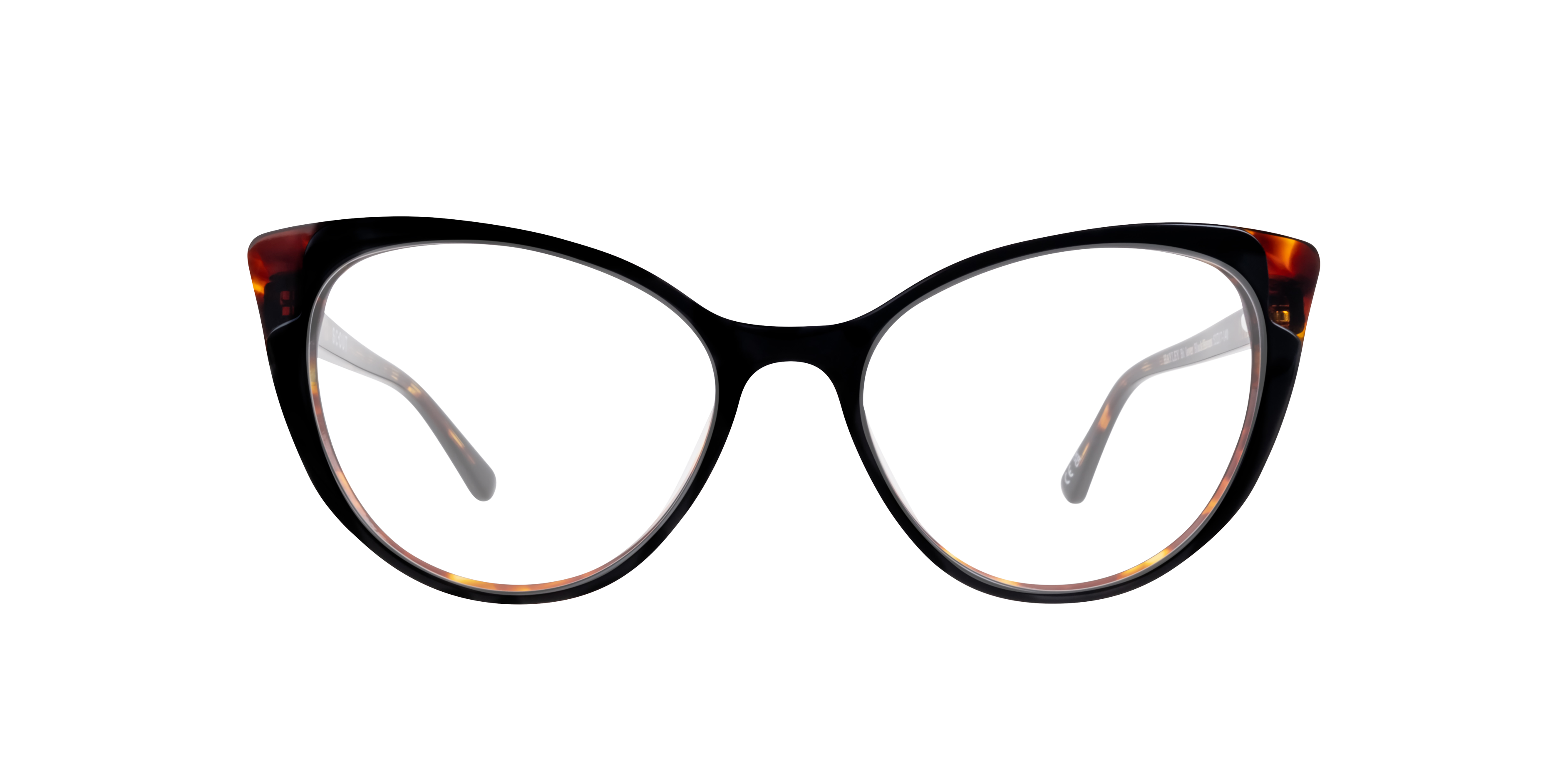 Hayley Bi Layer Black & Havana AcetateEyeglass Frames for Glasses Direct, Front View