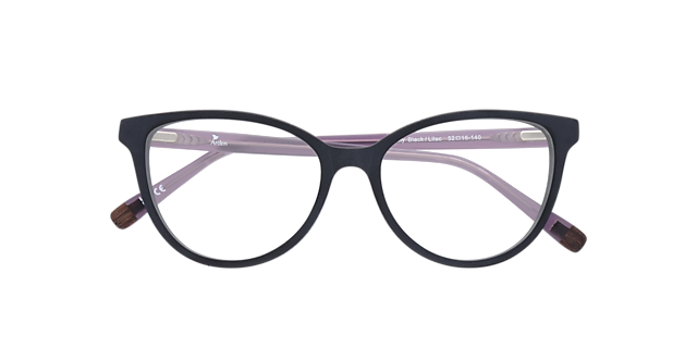 Lily Black  &  Lilac AcetateEyeglass Frames for Glasses Direct, Closed View