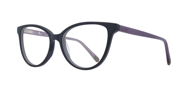 Lily Black  &  Lilac AcetateEyeglass Frames for Glasses Direct, Angle View