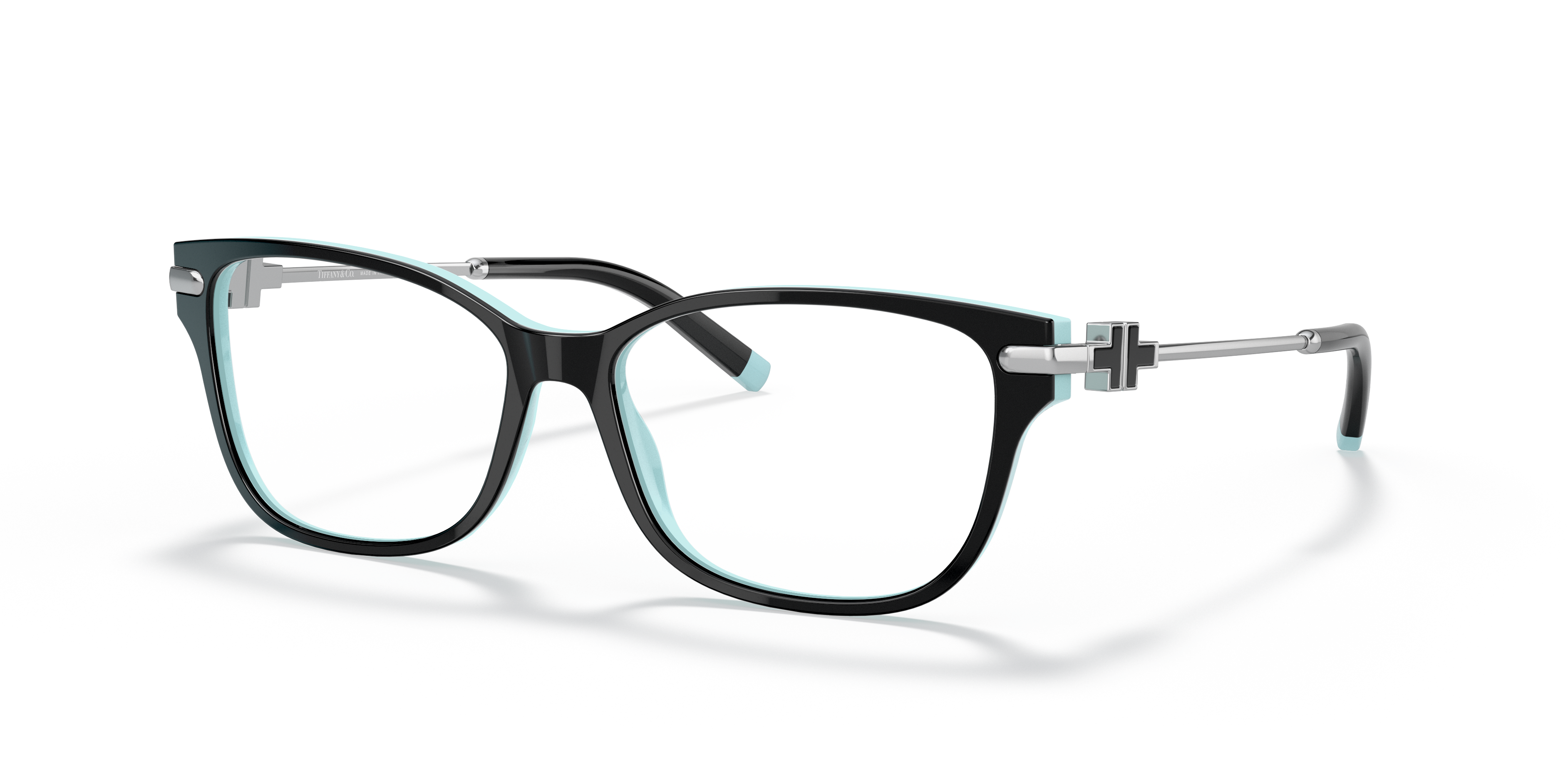 TF2207 Black On Tiffany Blue AcetateEyeglass Frames for Glasses Direct, Angle View