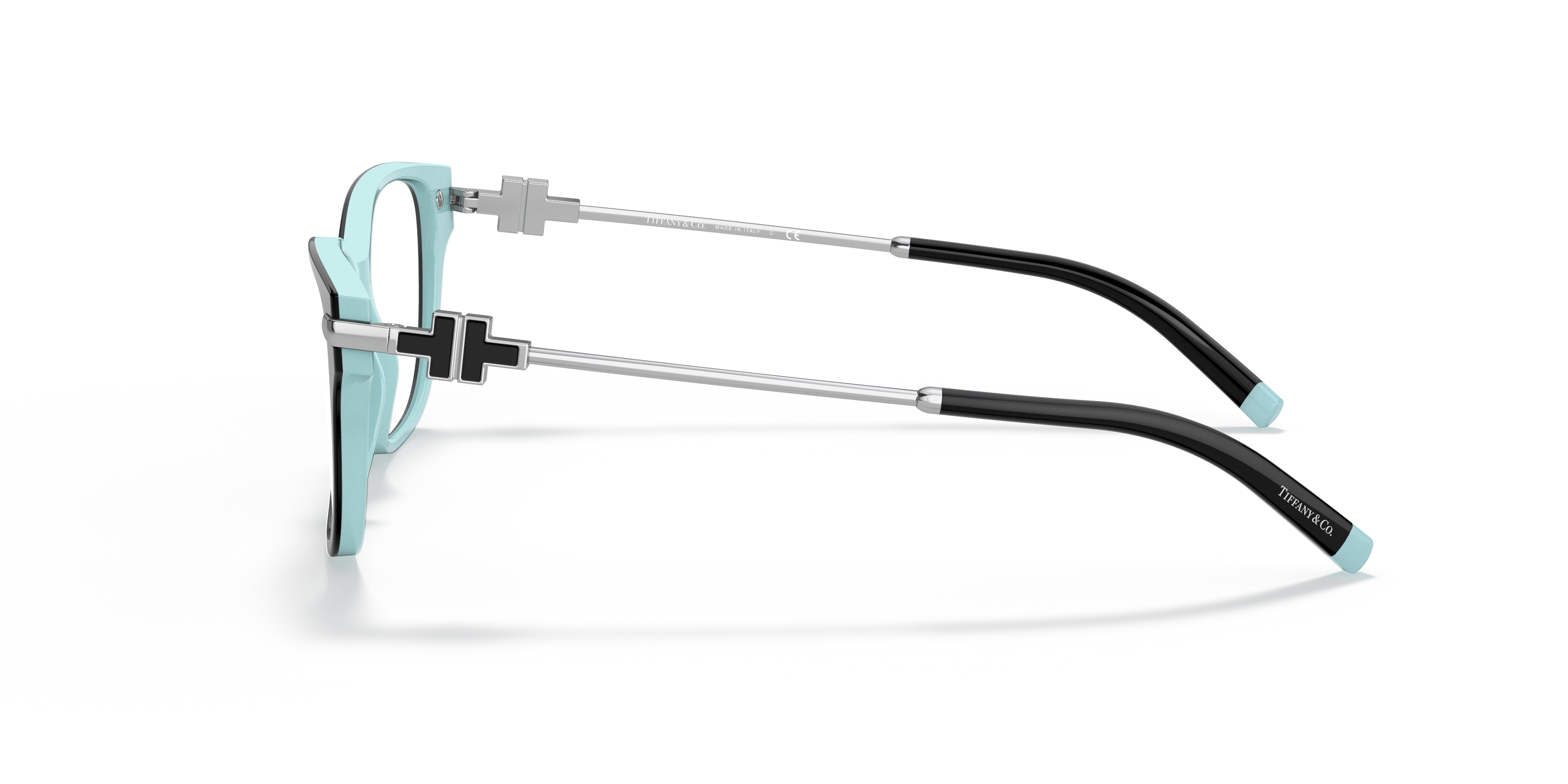 TF2207 Black On Tiffany Blue AcetateEyeglass Frames for Glasses Direct, Side View