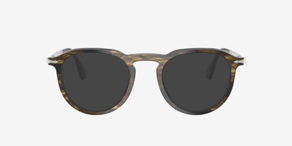 Striped Black & Olive Green PO3387V -  Acetate