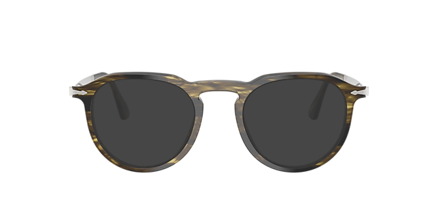 PO3387V Striped Black & Olive Green AcetateEyeglass Frames for Glasses Direct, with Tinted Lenses