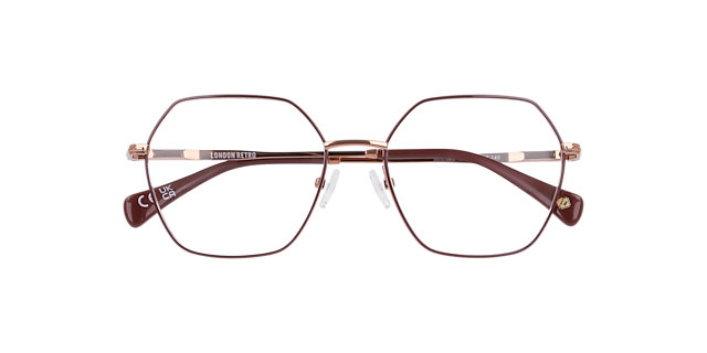 Mitcham Burgundy On Bronze MetalEyeglass Frames for Glasses Direct, Closed View
