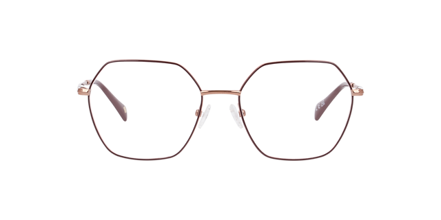 Mitcham Burgundy On Bronze MetalEyeglass Frames for Glasses Direct, Front View