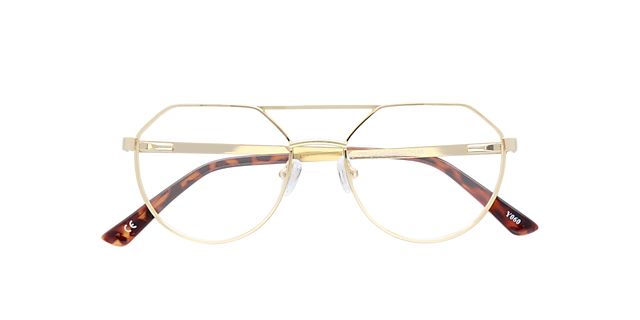 Daly Shiny Gold MetalEyeglass Frames for Glasses Direct, Closed View