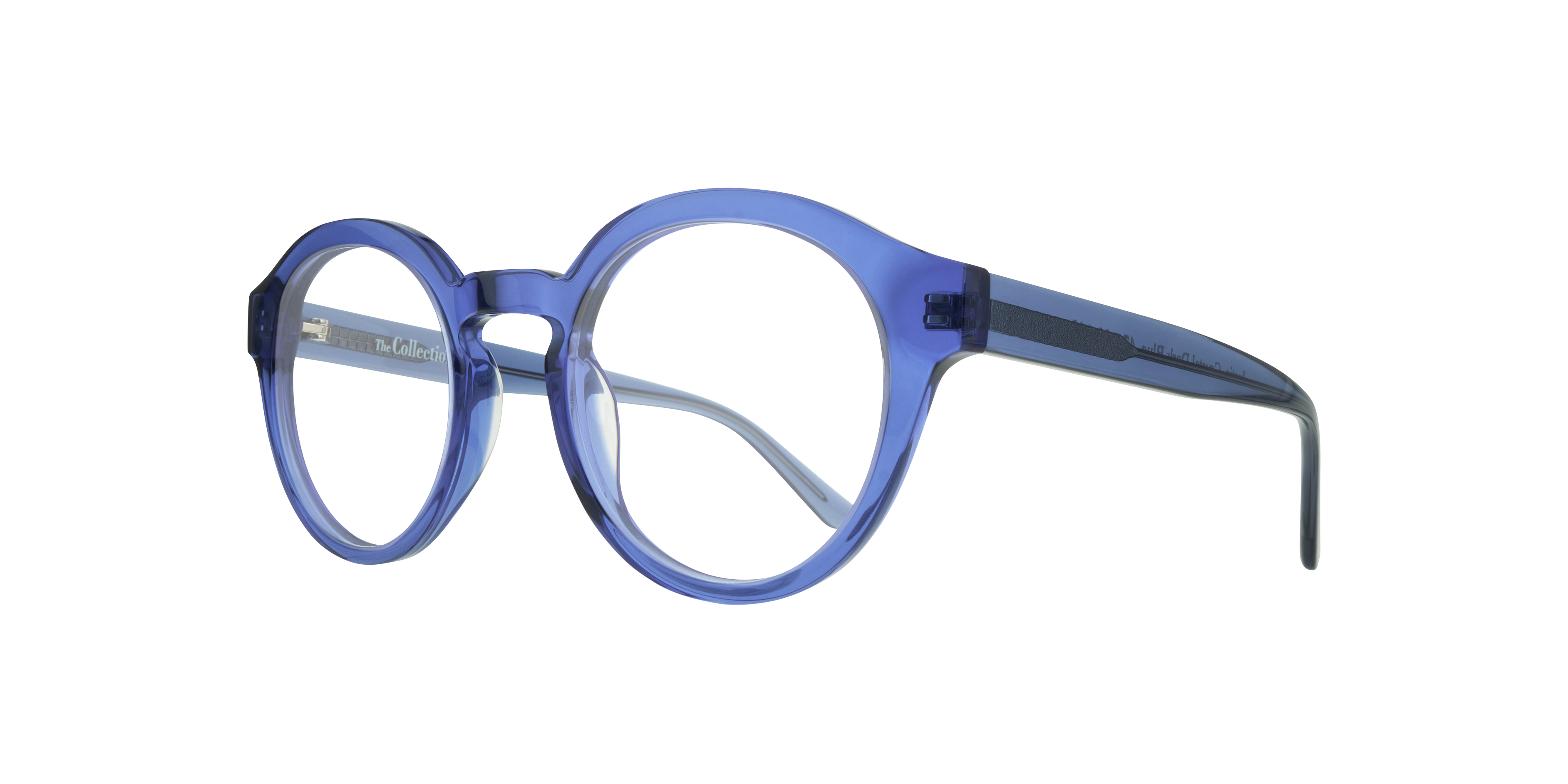 Justin Crystal Dark Blue AcetateEyeglass Frames for Glasses Direct, Angle View