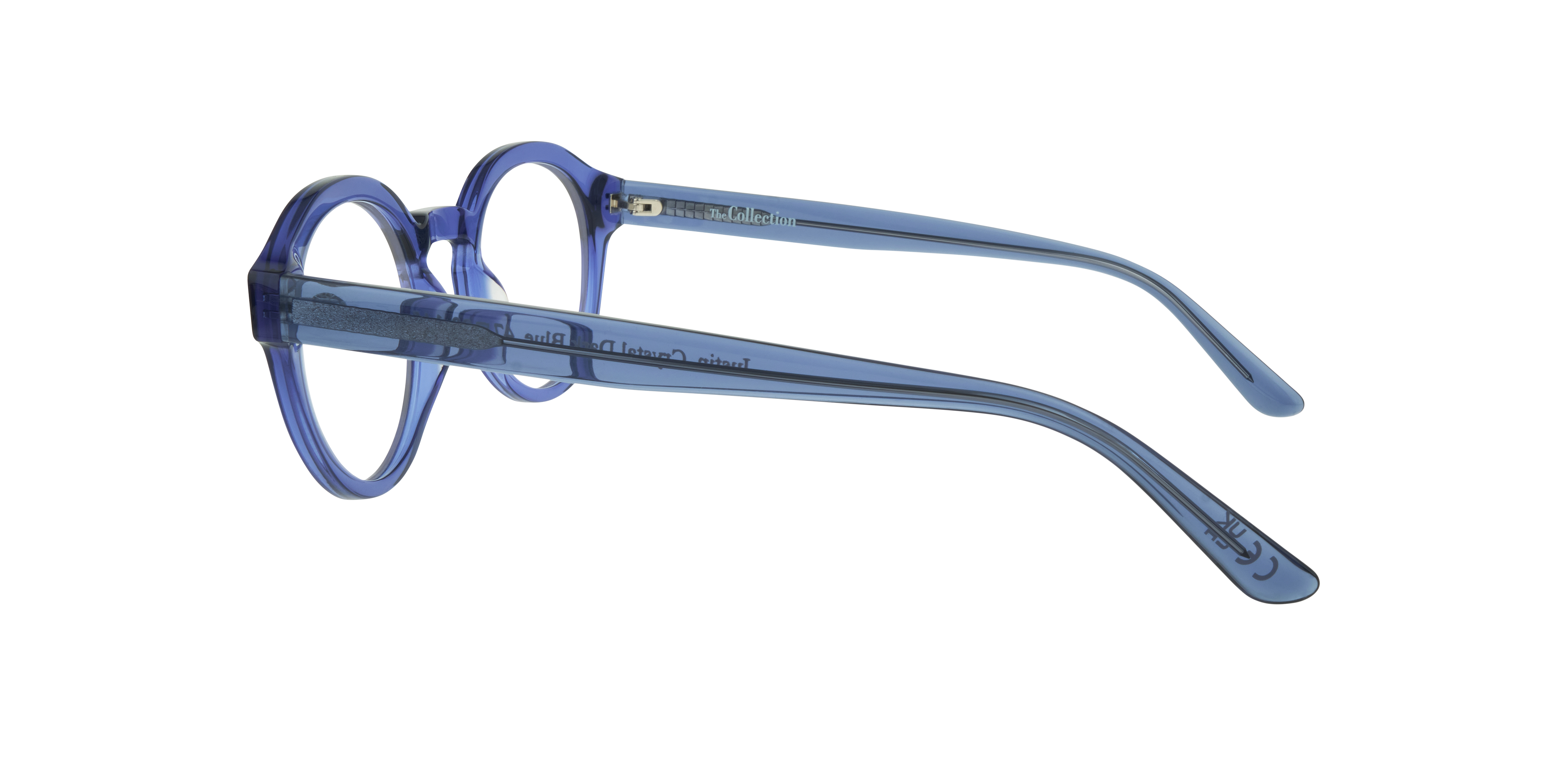 Justin Crystal Dark Blue AcetateEyeglass Frames for Glasses Direct, Side View
