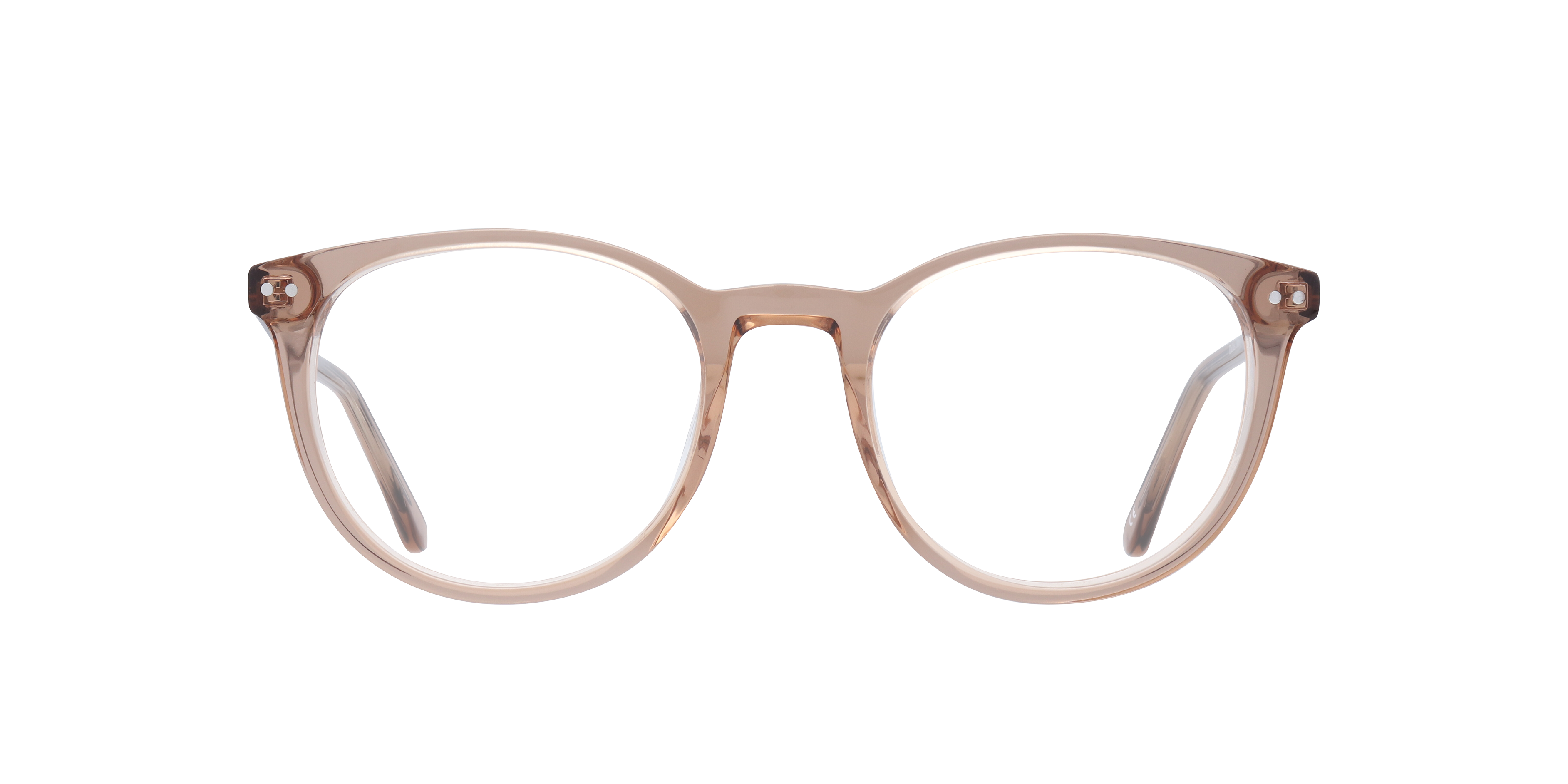 Dallas Shiny Light Brown AcetateEyeglass Frames for Glasses Direct, Front View