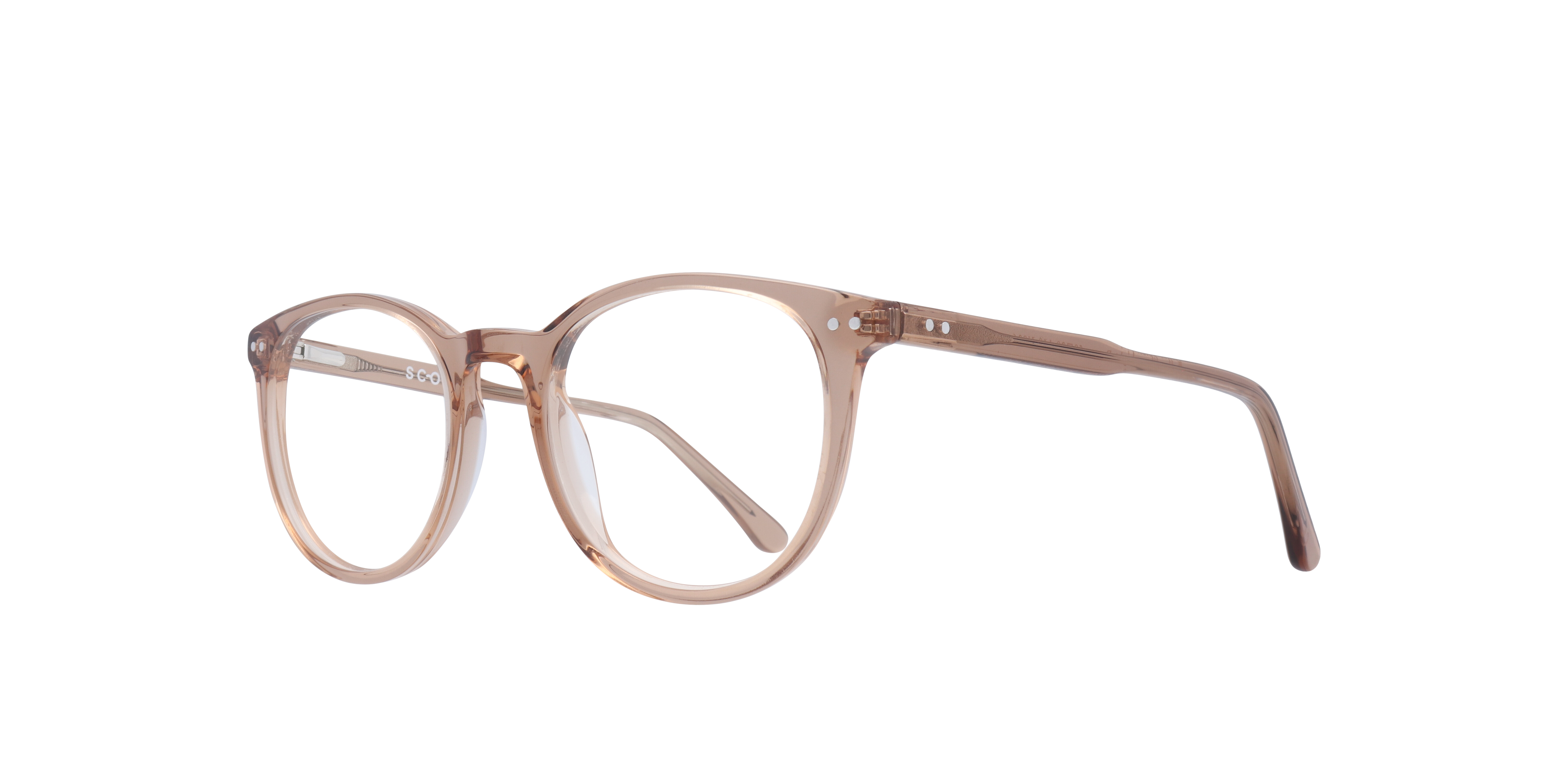 Dallas Shiny Light Brown AcetateEyeglass Frames for Glasses Direct, Angle View