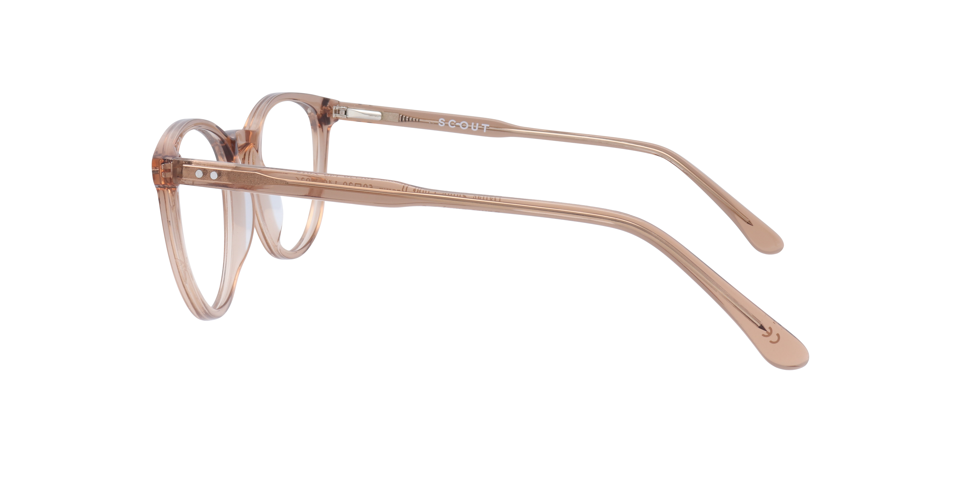 Dallas Shiny Light Brown AcetateEyeglass Frames for Glasses Direct, Side View
