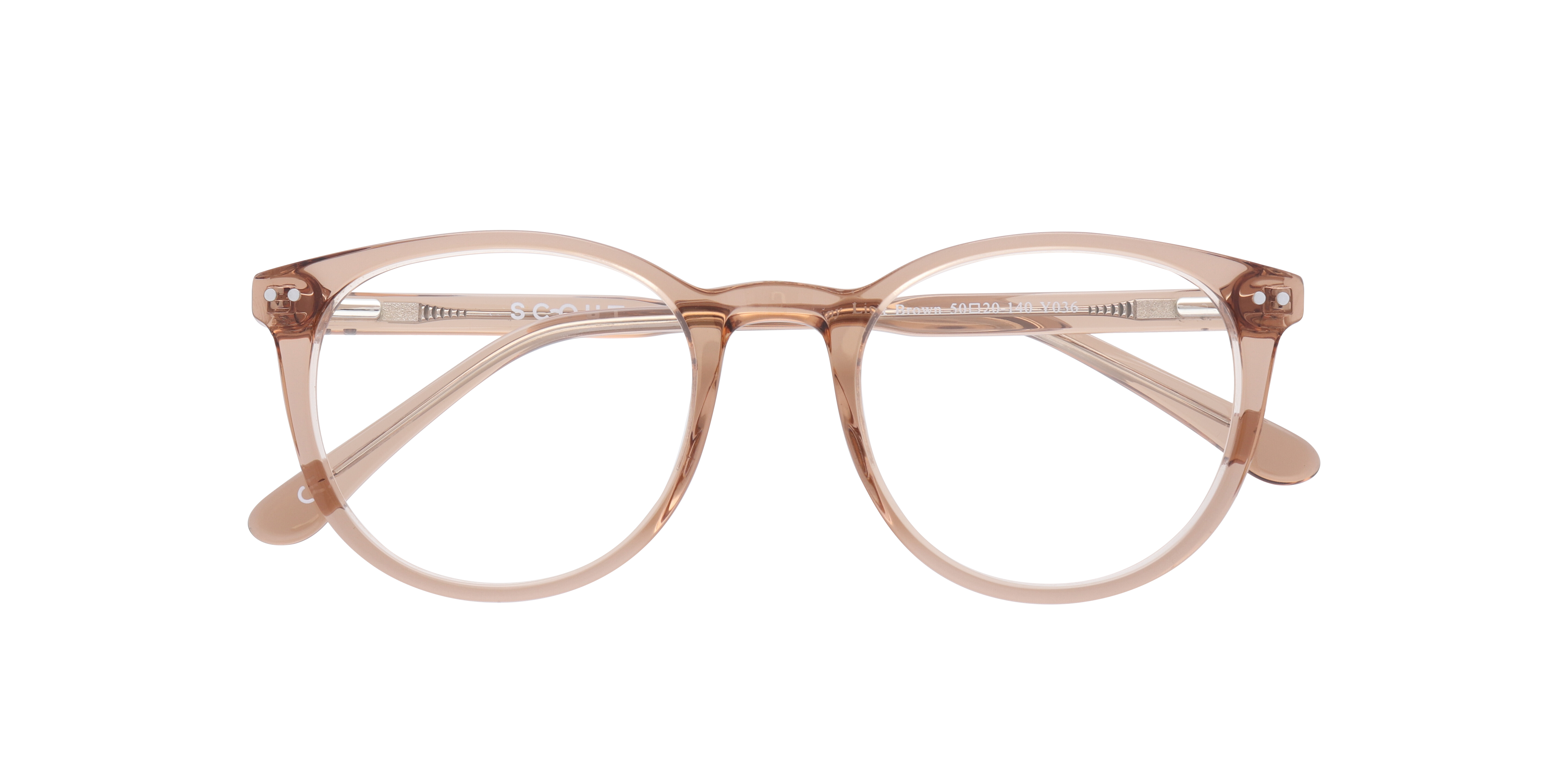 Dallas Shiny Light Brown AcetateEyeglass Frames for Glasses Direct, Closed View