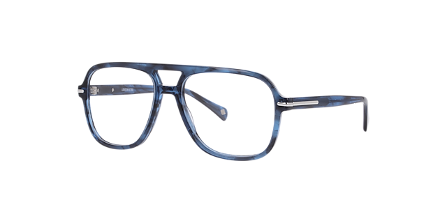 Manor Park Horn Blue AcetateEyeglass Frames for Glasses Direct, Angle View