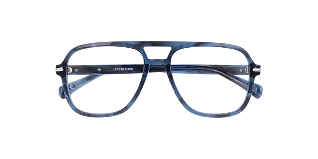 Manor Park Horn Blue AcetateEyeglass Frames for Glasses Direct, Closed View