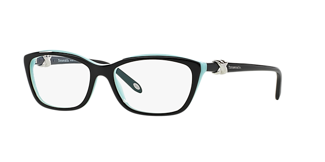 TF2074 Black On Tiffany Blue AcetateEyeglass Frames for Glasses Direct, Angle View