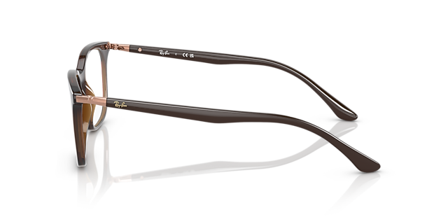 RB7211 Transparent Brown PlasticEyeglass Frames for Glasses Direct, Side View