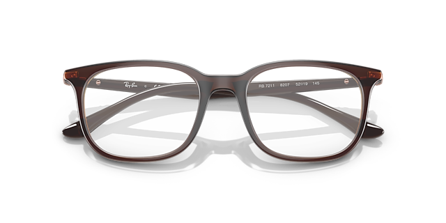 RB7211 Transparent Brown PlasticEyeglass Frames for Glasses Direct, Closed View