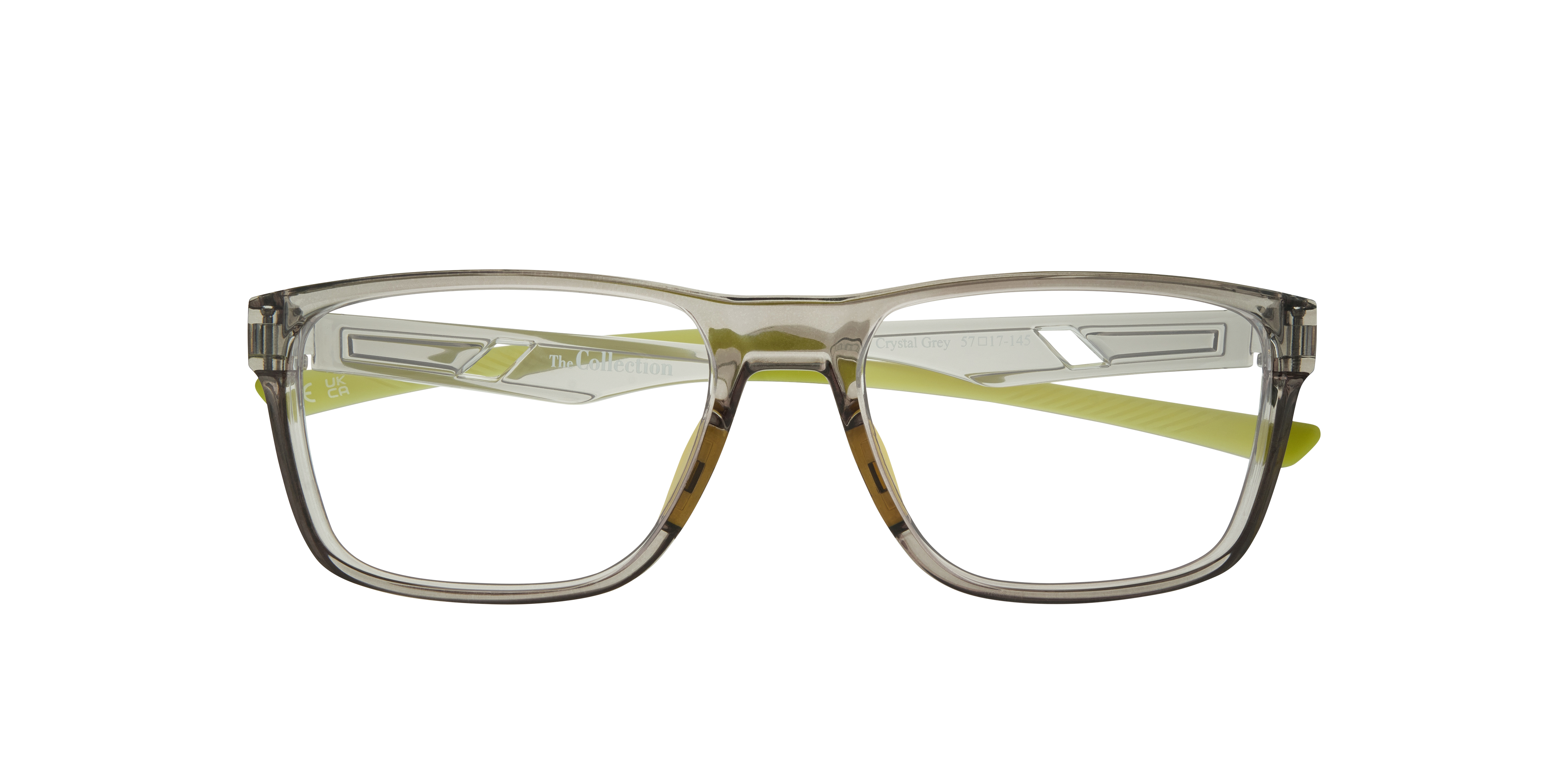 Kane Crystal Grey PlasticEyeglass Frames for Glasses Direct, Closed View