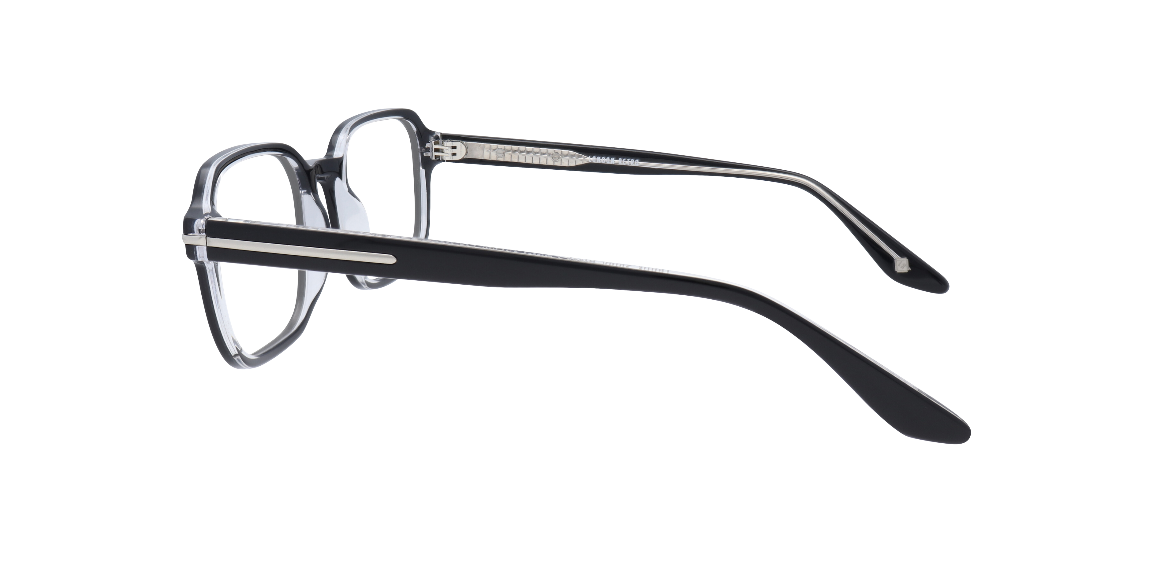 Dollis Shiny Black Crystal AcetateEyeglass Frames for Glasses Direct, Side View