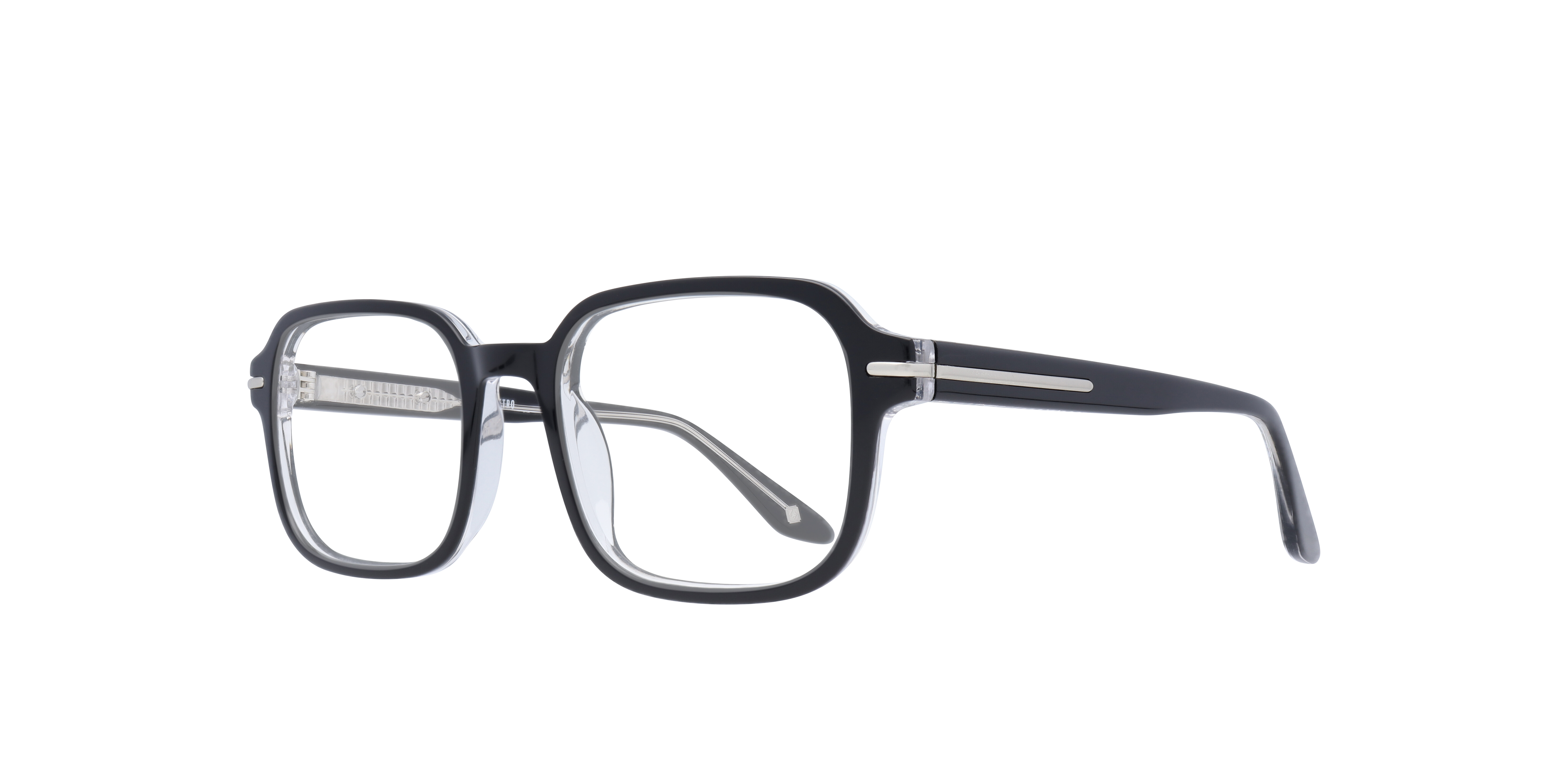 Dollis Shiny Black Crystal AcetateEyeglass Frames for Glasses Direct, Angle View