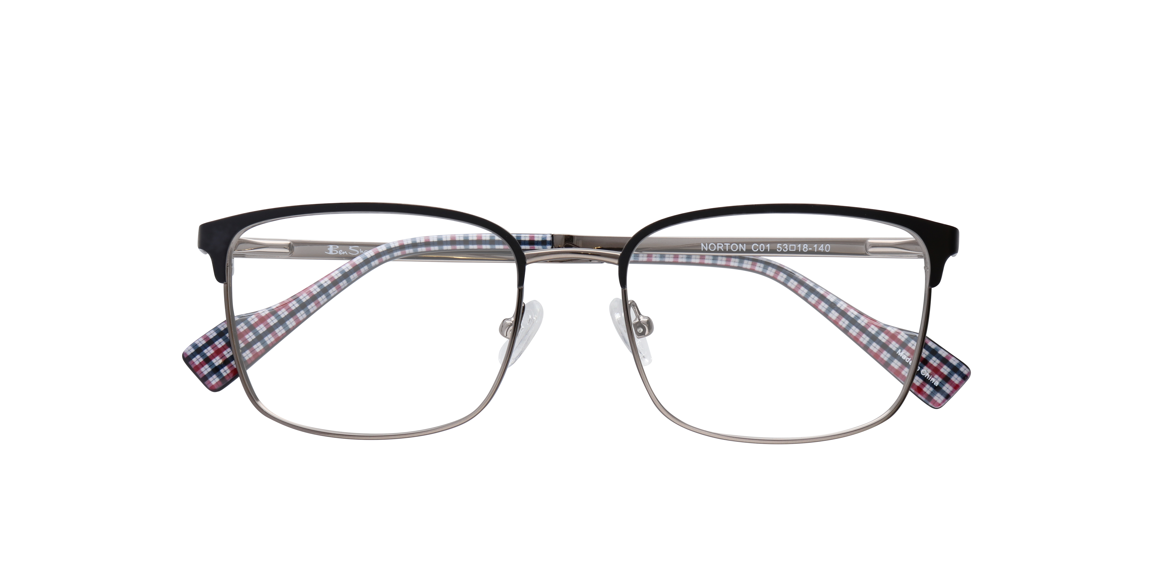 Norton BN Black MetalEyeglass Frames for Glasses Direct, Closed View