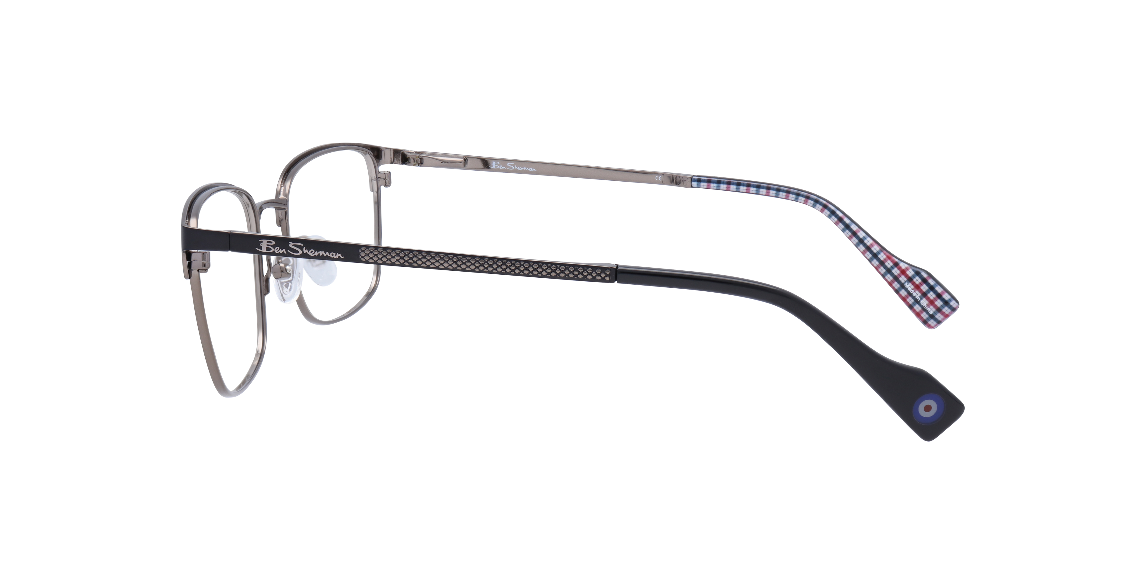 Norton BN Black MetalEyeglass Frames for Glasses Direct, Side View