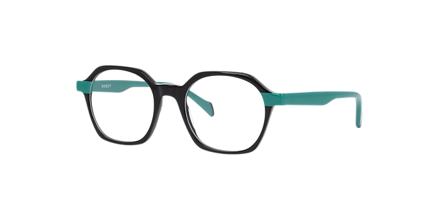 Mateo Black AcetateEyeglass Frames for Glasses Direct, Angle View