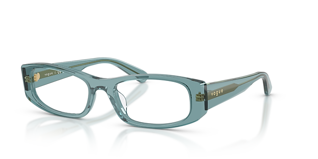 VO5699U Transparent Blue AcetateEyeglass Frames for Glasses Direct, Angle View