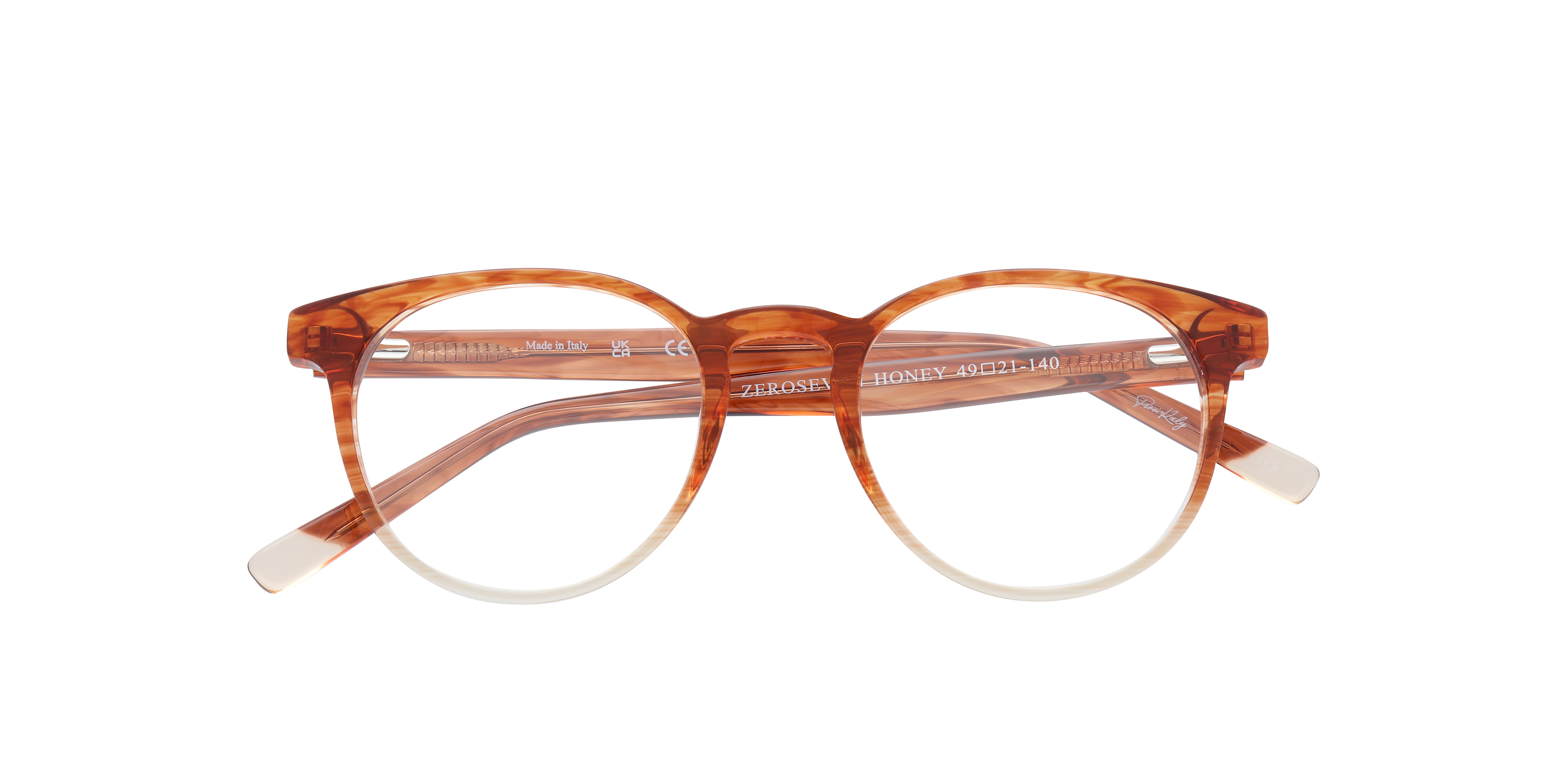 ZEROSEVEN Honey AcetateEyeglass Frames for Glasses Direct, Closed View