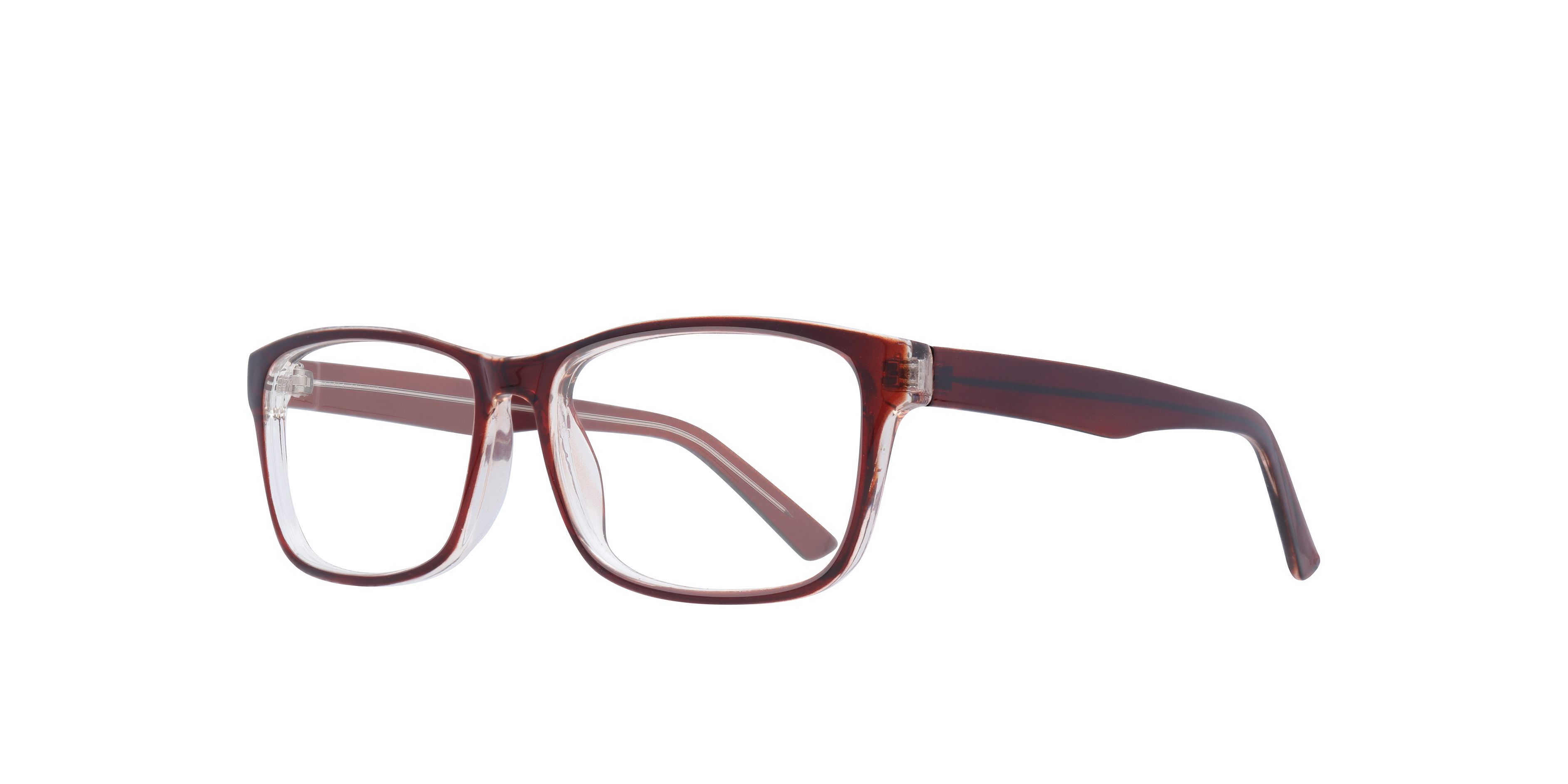 Dario Shiny Brown & Crystal PlasticEyeglass Frames for Glasses Direct, Angle View