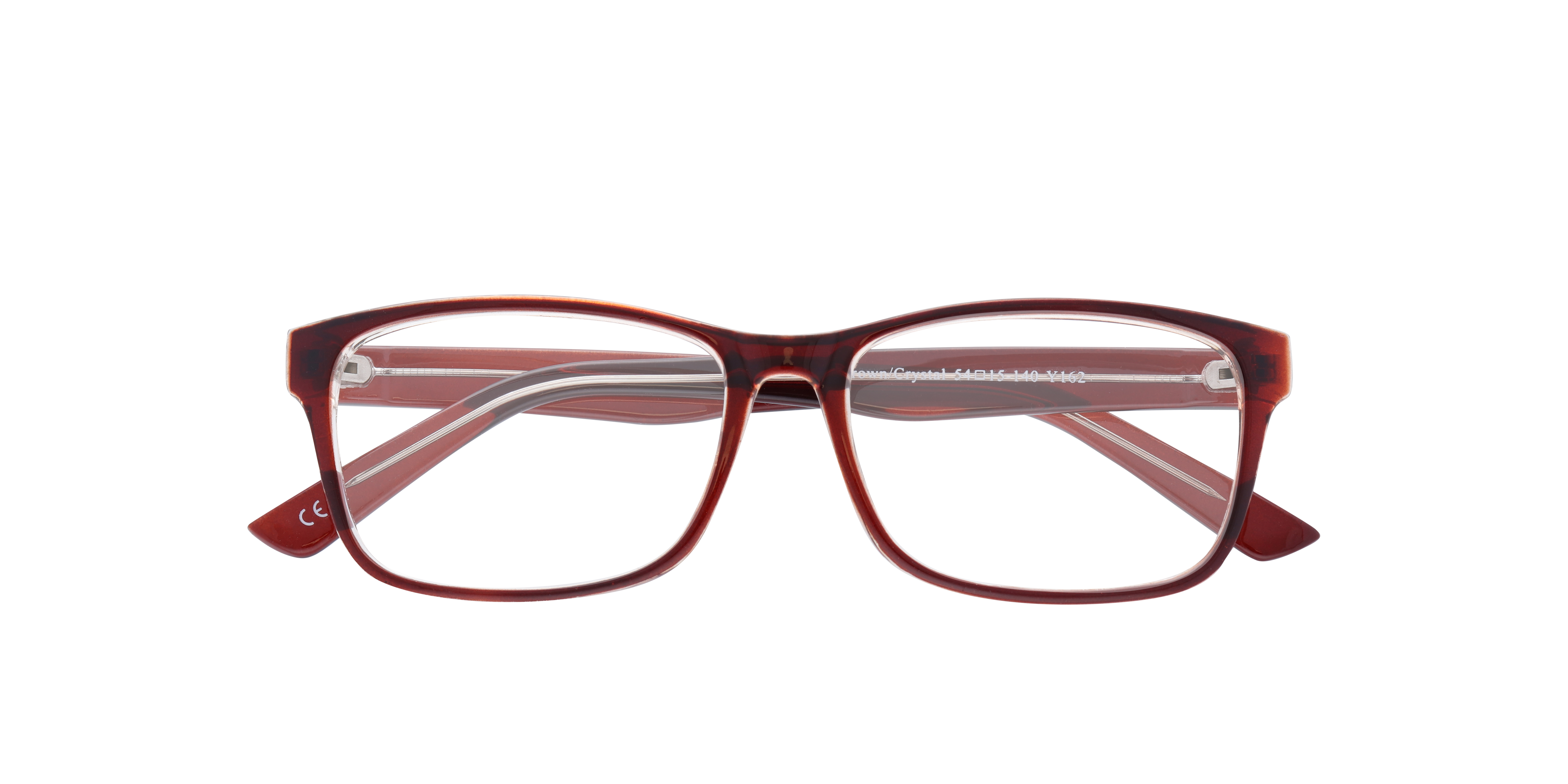 Dario Shiny Brown & Crystal PlasticEyeglass Frames for Glasses Direct, Closed View