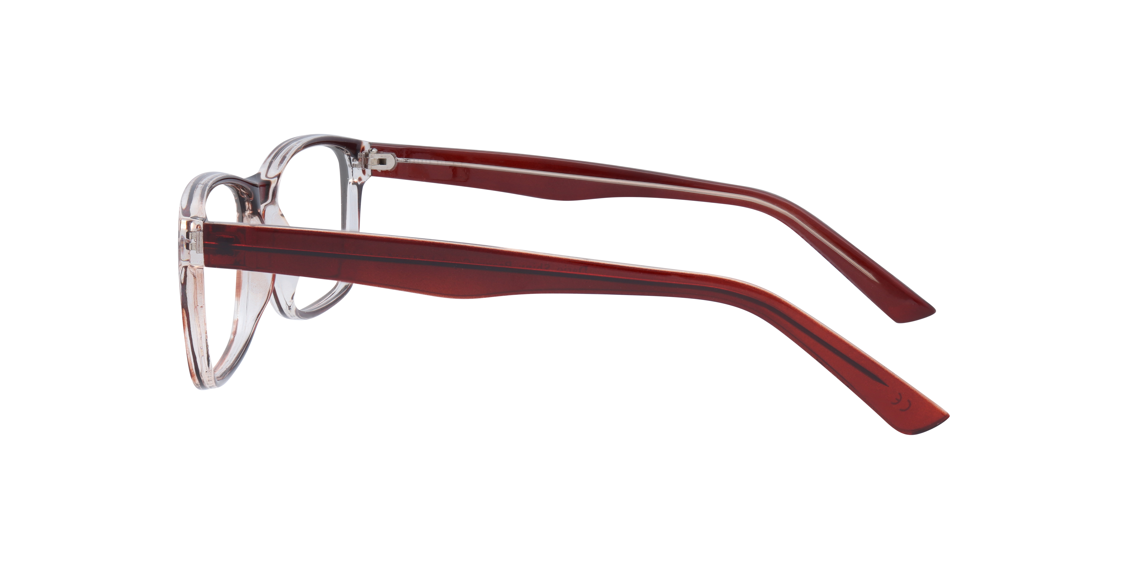Dario Shiny Brown & Crystal PlasticEyeglass Frames for Glasses Direct, Side View